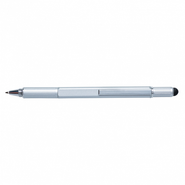 Многофункциональная ручка 5 в 1, серебряный с логотипом в Волгограде заказать по выгодной цене в кибермаркете AvroraStore