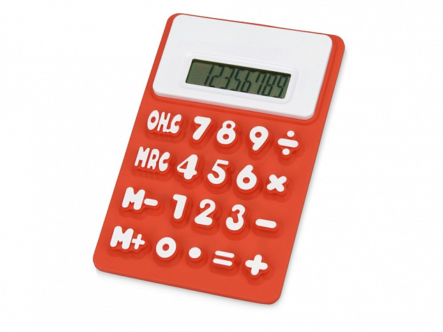 Калькулятор Splitz, красный с логотипом в Волгограде заказать по выгодной цене в кибермаркете AvroraStore
