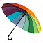 Зонт-трость  "Радуга", пластиковая ручка, полуавтомат с логотипом в Волгограде заказать по выгодной цене в кибермаркете AvroraStore