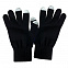 Перчатки женские для работы с сенсорными экранами, черные с логотипом в Волгограде заказать по выгодной цене в кибермаркете AvroraStore