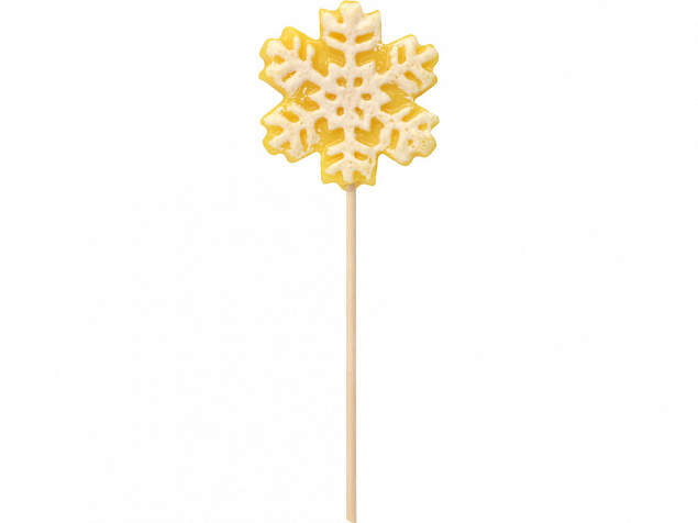Карамель леденцовая на сахаре 3Д Снежинка, 40г, желтая с логотипом в Волгограде заказать по выгодной цене в кибермаркете AvroraStore