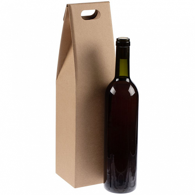 Коробка для бутылки Vinci, крафт с логотипом в Волгограде заказать по выгодной цене в кибермаркете AvroraStore