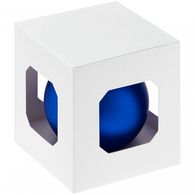 Елочный шар Finery Matt, 8 см, матовый синий с логотипом в Волгограде заказать по выгодной цене в кибермаркете AvroraStore