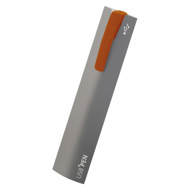 Ручка с флеш-картой USB 8GB «TURNUSsoftgrip M», оранжевый с логотипом в Волгограде заказать по выгодной цене в кибермаркете AvroraStore