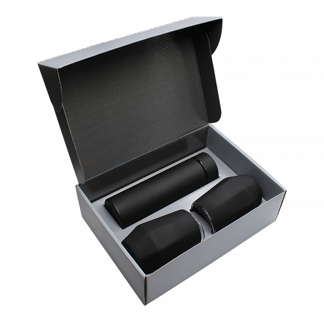 Набор Hot Box E2 софт-тач EDGE CO12s grey (черный) с логотипом в Волгограде заказать по выгодной цене в кибермаркете AvroraStore