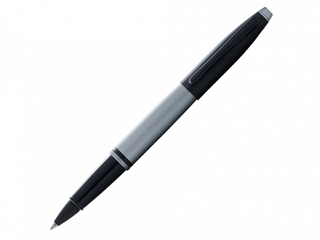 Ручка-роллер Calais Matte Gray and Black Lacquer с логотипом в Волгограде заказать по выгодной цене в кибермаркете AvroraStore