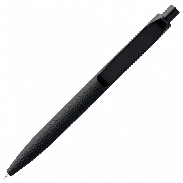 Ручка шариковая Prodir QS03 PRP Tyre Soft Touch, черная с логотипом в Волгограде заказать по выгодной цене в кибермаркете AvroraStore