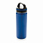 Герметичная вакуумная бутылка с широким горлышком, синяя с логотипом в Волгограде заказать по выгодной цене в кибермаркете AvroraStore
