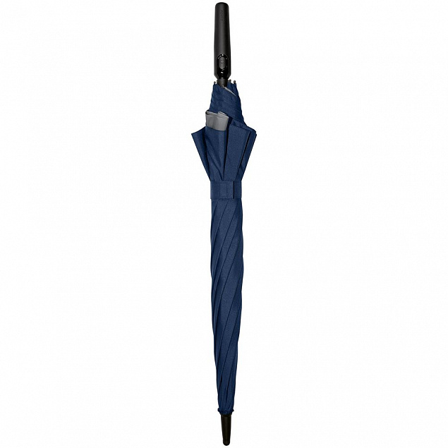 Зонт-трость Fiber Move AC, темно-синий с серым с логотипом в Волгограде заказать по выгодной цене в кибермаркете AvroraStore