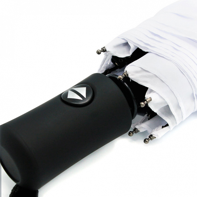 Автоматический противоштормовой зонт Vortex - Белый BB с логотипом в Волгограде заказать по выгодной цене в кибермаркете AvroraStore