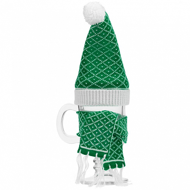 Вязаный шарфик Dress Cup, зеленый с логотипом в Волгограде заказать по выгодной цене в кибермаркете AvroraStore