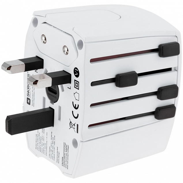Зарядное устройство S-Kross MUV USB для путешествий, белое с логотипом в Волгограде заказать по выгодной цене в кибермаркете AvroraStore