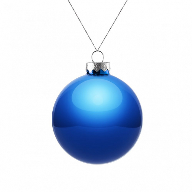 Елочный шар Finery Gloss, 8 см, глянцевый синий с логотипом в Волгограде заказать по выгодной цене в кибермаркете AvroraStore