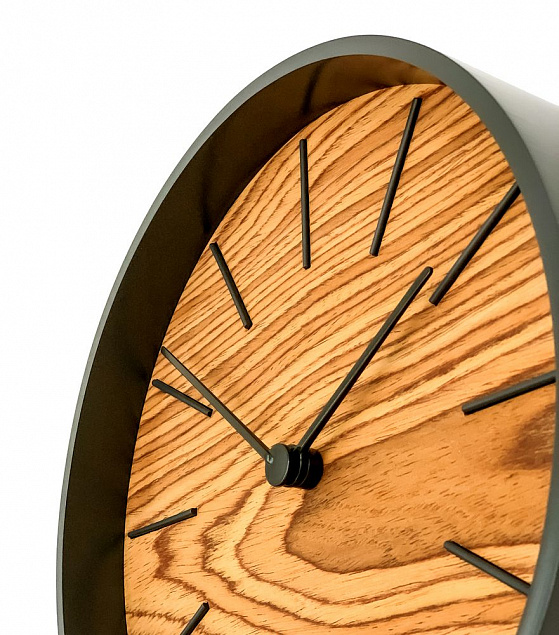 Часы настенные Largo, дуб с логотипом в Волгограде заказать по выгодной цене в кибермаркете AvroraStore