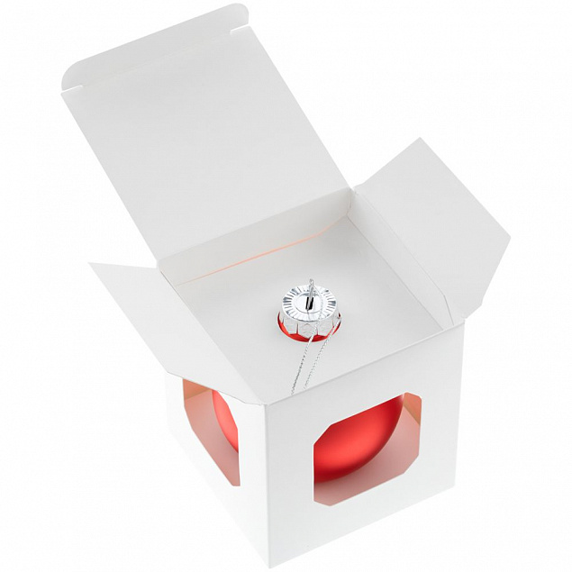 Елочный шар Finery Matt, 8 см, матовый красный с логотипом в Волгограде заказать по выгодной цене в кибермаркете AvroraStore