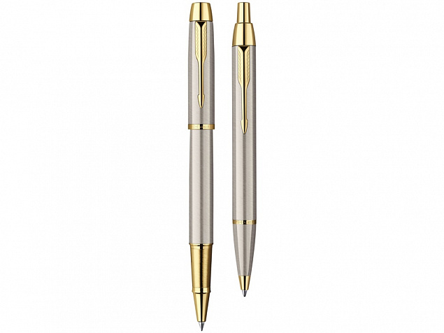 Набор Parker IM Core Brushed Metal GT: ручка шариковая, ручка роллер с логотипом в Волгограде заказать по выгодной цене в кибермаркете AvroraStore