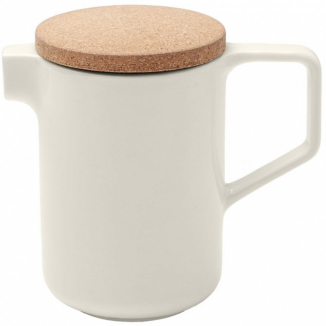 Чайник Riposo, белый с логотипом в Волгограде заказать по выгодной цене в кибермаркете AvroraStore