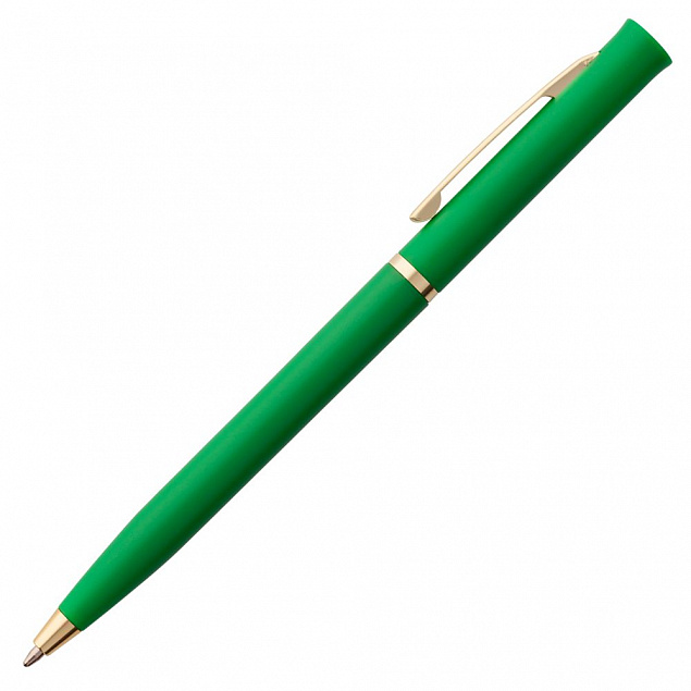 Ручка шариковая Euro Gold, зеленая с логотипом в Волгограде заказать по выгодной цене в кибермаркете AvroraStore