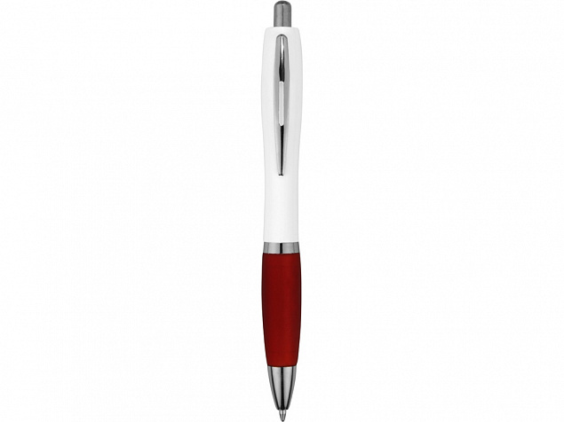 Ручка шариковая Nash, белый/красный, черные чернила с логотипом в Волгограде заказать по выгодной цене в кибермаркете AvroraStore