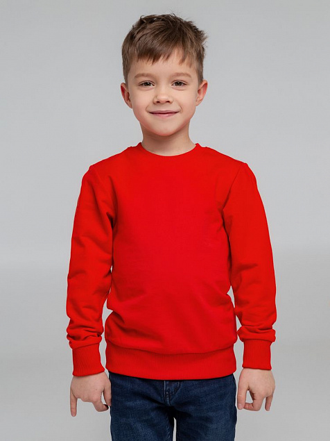 Свитшот детский Toima kids, красный с логотипом в Волгограде заказать по выгодной цене в кибермаркете AvroraStore