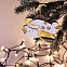 Ёлочная игрушка Самолетик (белый с золотым ) с логотипом в Волгограде заказать по выгодной цене в кибермаркете AvroraStore