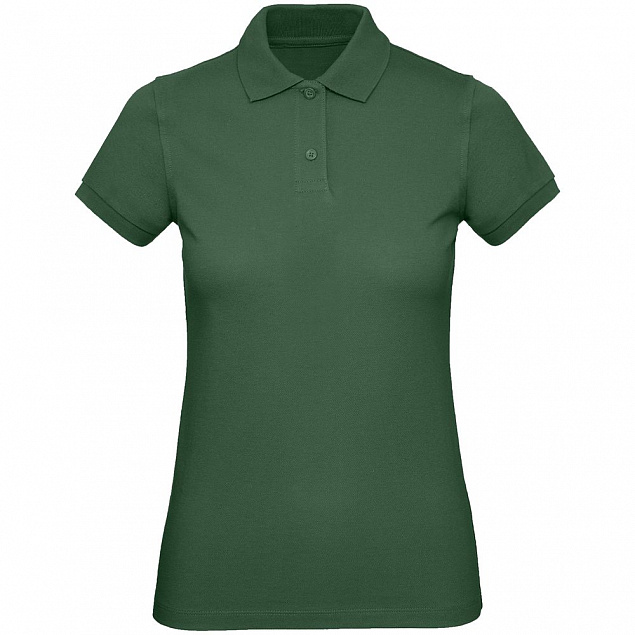 Рубашка поло женская Inspire, темно-зеленая с логотипом в Волгограде заказать по выгодной цене в кибермаркете AvroraStore