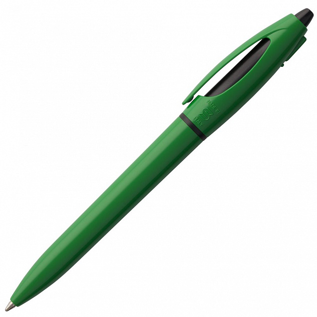 Ручка шариковая S! (Си), зеленая с логотипом в Волгограде заказать по выгодной цене в кибермаркете AvroraStore