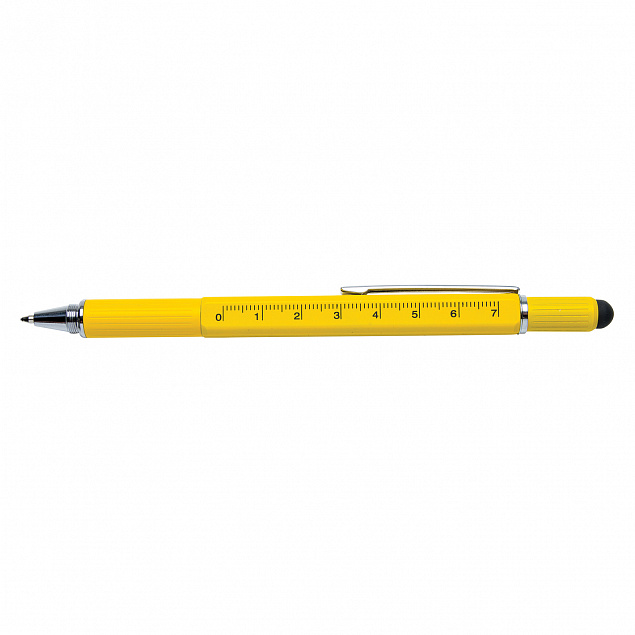 Многофункциональная ручка 5 в 1, желтый с логотипом в Волгограде заказать по выгодной цене в кибермаркете AvroraStore