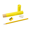 Письменный набор Tubey, карандаш, точилка и ластик, желтый