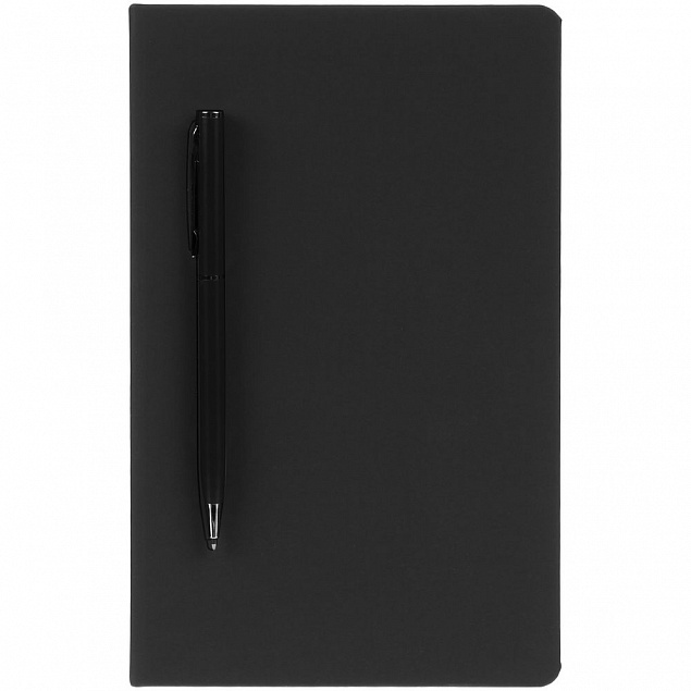 Ежедневник Magnet Shall с ручкой, черный с логотипом в Волгограде заказать по выгодной цене в кибермаркете AvroraStore