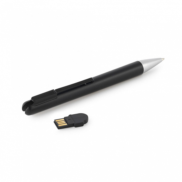 Шариковая ручка SAVERY, со встроенной памятью 4 ГБ, черная с логотипом в Волгограде заказать по выгодной цене в кибермаркете AvroraStore