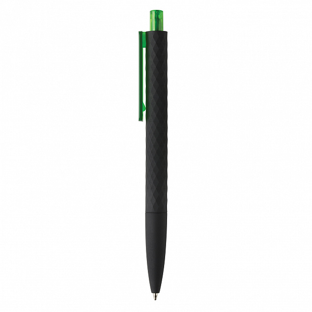 Черная ручка X3 Smooth Touch, зеленый с логотипом в Волгограде заказать по выгодной цене в кибермаркете AvroraStore