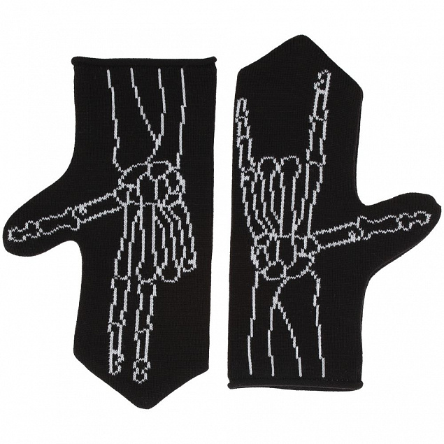 Варежки Sacred Bones, черные с логотипом в Волгограде заказать по выгодной цене в кибермаркете AvroraStore