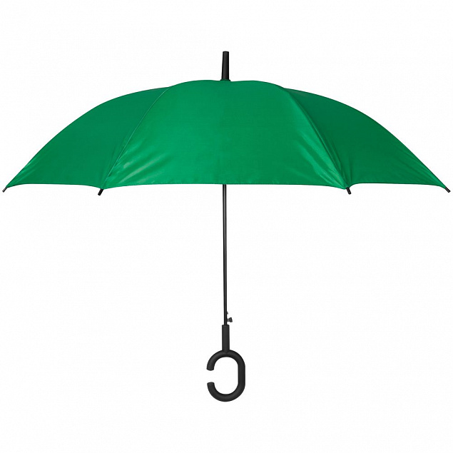 Зонт-трость Charme, зеленый с логотипом в Волгограде заказать по выгодной цене в кибермаркете AvroraStore