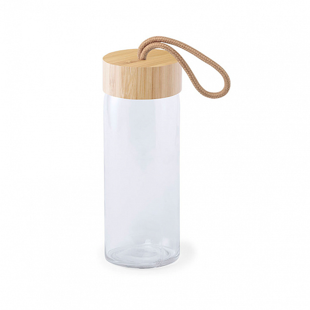 Бутылка для воды BURDIS, 420 мл, бамбук, стекло с логотипом в Волгограде заказать по выгодной цене в кибермаркете AvroraStore