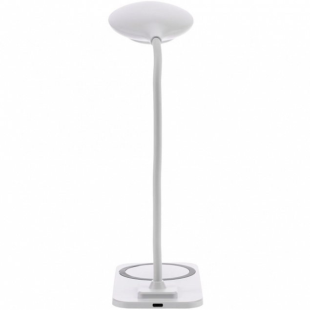 Настольная лампа с беспроводной зарядкой Modicum, белая с логотипом в Волгограде заказать по выгодной цене в кибермаркете AvroraStore