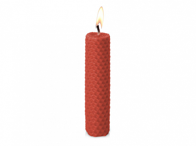 Свеча из вощины 3 х 12,5 см с деревянным ярлыком, красный с логотипом в Волгограде заказать по выгодной цене в кибермаркете AvroraStore