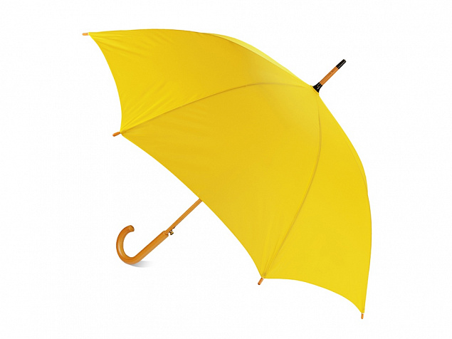 Зонт-трость Радуга, желтый с логотипом в Волгограде заказать по выгодной цене в кибермаркете AvroraStore