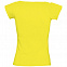 Футболка женская MELROSE 150 с глубоким вырезом, лимонно-желтая с логотипом в Волгограде заказать по выгодной цене в кибермаркете AvroraStore