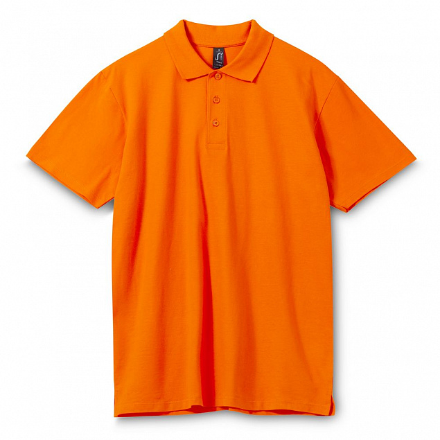 Рубашка поло мужская SPRING 210, оранжевая с логотипом в Волгограде заказать по выгодной цене в кибермаркете AvroraStore