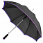 Зонт-трость Highlight, черный с фиолетовым с логотипом в Волгограде заказать по выгодной цене в кибермаркете AvroraStore