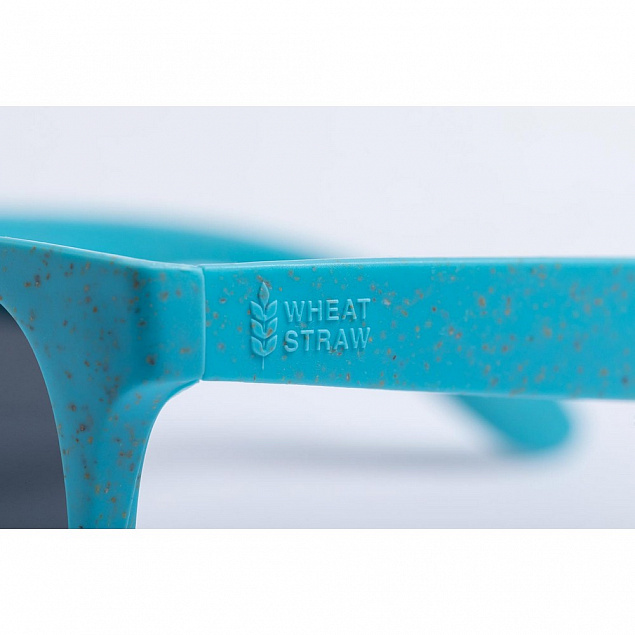 Солнцезащитные очки из пшеничной соломы,синий с логотипом в Волгограде заказать по выгодной цене в кибермаркете AvroraStore