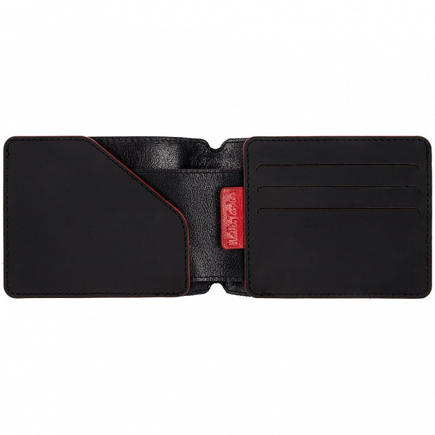 Портмоне Arrival, черное с красным с логотипом в Волгограде заказать по выгодной цене в кибермаркете AvroraStore