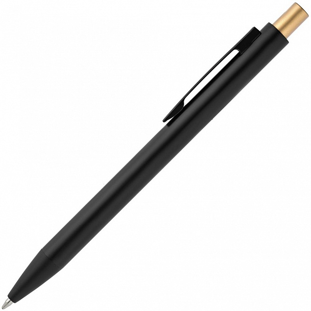 Ручка шариковая Chromatic, черная с золотистым с логотипом в Волгограде заказать по выгодной цене в кибермаркете AvroraStore
