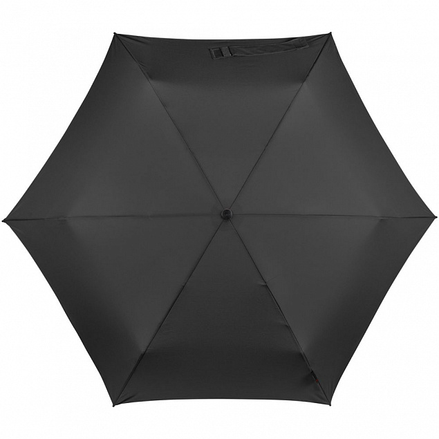 Зонт складной TS220 с безопасным механизмом, черный с логотипом в Волгограде заказать по выгодной цене в кибермаркете AvroraStore