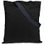 Холщовая сумка BrighTone, черная с темно-синими ручками с логотипом в Волгограде заказать по выгодной цене в кибермаркете AvroraStore