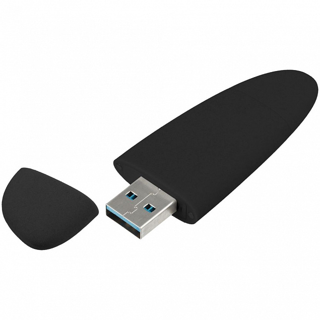 Флешка Pebble Type-C, USB 3.0, черная, 32 Гб с логотипом в Волгограде заказать по выгодной цене в кибермаркете AvroraStore