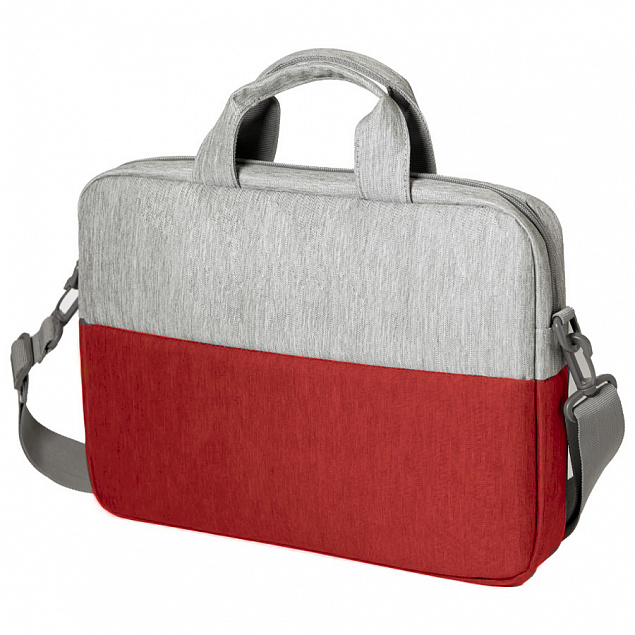Конференц-сумка BEAM NOTE, серый/красный, 39х30х6.5 см, ткань верха:100% полиамид, под-д:100%полиэст с логотипом в Волгограде заказать по выгодной цене в кибермаркете AvroraStore