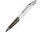 Ручка шариковая Призма, белый/черный с логотипом в Волгограде заказать по выгодной цене в кибермаркете AvroraStore