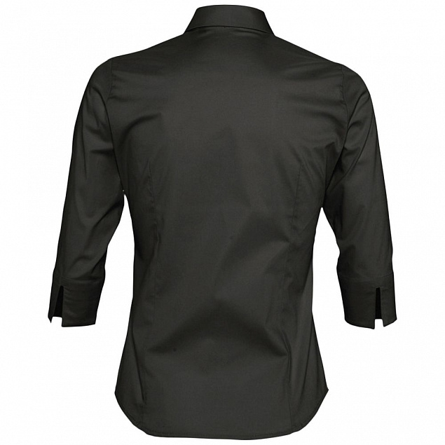 Рубашка женская с рукавом 3/4 EFFECT 140, черная с логотипом в Волгограде заказать по выгодной цене в кибермаркете AvroraStore